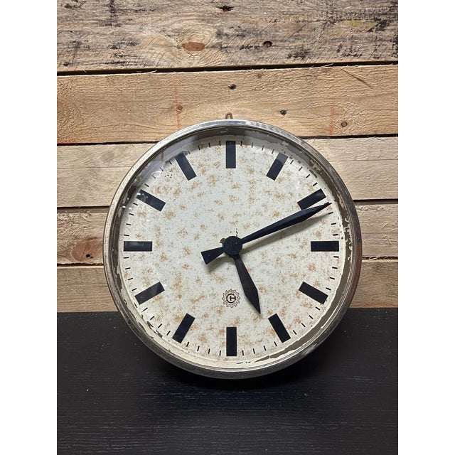 Industrial Czech Factory Clock, 1950s For Sale - Image 3 of 11