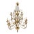 Vintage 1980’s Quoizel Pineapple Twelve Arm Brass & Crystal Chandelier For Sale