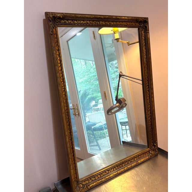 1930s Rectangular Giltwood Frame Wall Mirror For Sale - Image 5 of 5