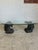 Vintage Bronze Sculptural Horses and Glass Top Coffee Table For Sale - Image 4 of 12