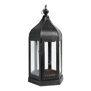 Moorish Black Iron Lantern Small For Sale