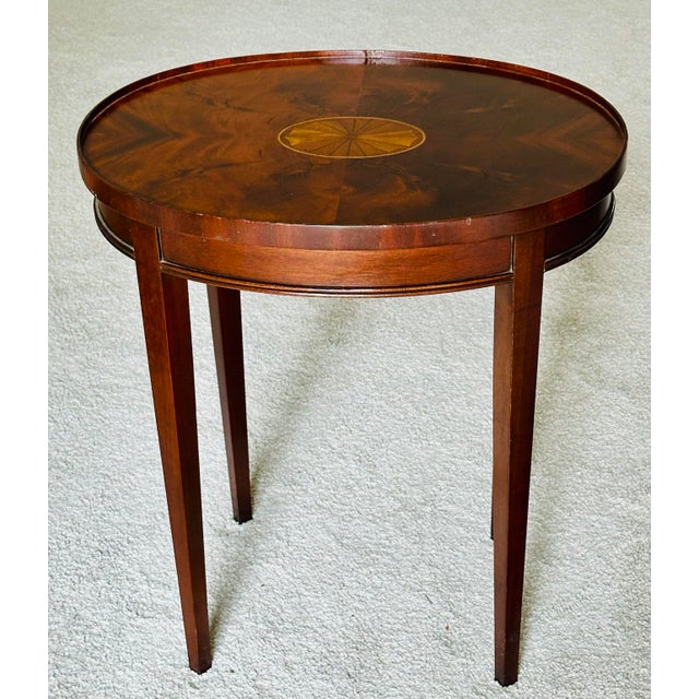 Vintage Council Craftsmen Furniture Drinks Table With Inlaid Fan Motif For Sale - Image 9 of 10