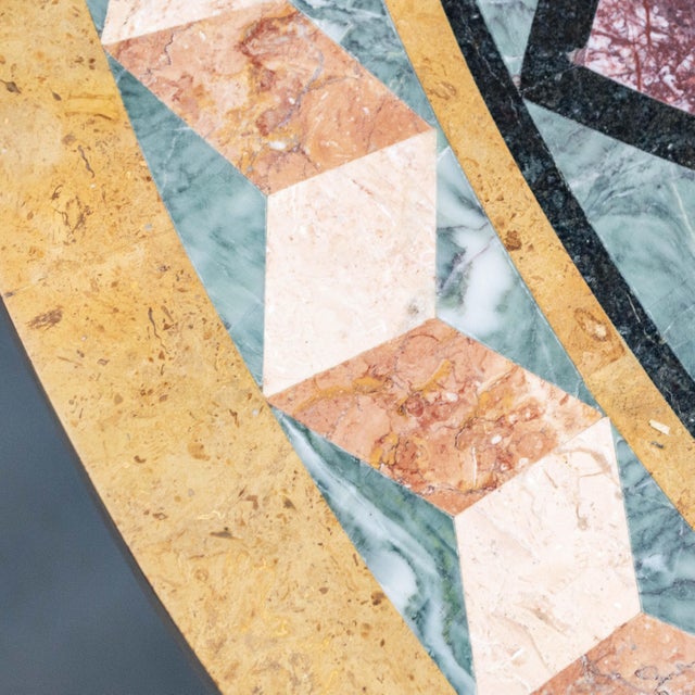 Late 20th Century Neoclassical Inlaid Marble Center Table For Sale - Image 12 of 12