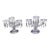 Pair of American Pressed Glass Three Light Candelabras on Swirled Supports, Early 20th Century For Sale
