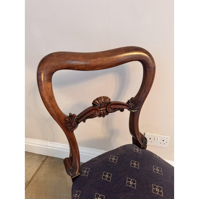 19th Century Antique Victorian Balloon Back Dining Chairs, 1860, Set of 4 For Sale - Image 5 of 11