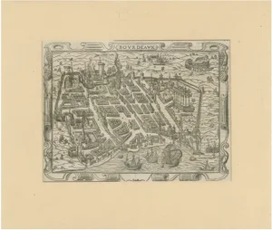 Braun & Hogenberg, Bordeaux City View, Original Woodcut, 1575