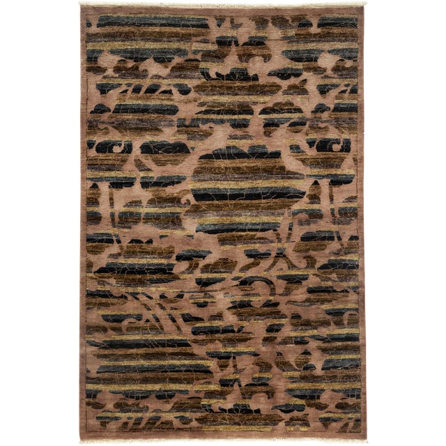 New Arts Crafts Hand Knotted Area Rug 4 2 X 6 2 Chairish