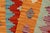 Blue Abstract Turkish Kilim Rust Blue Hand-Woven Wool Rug For Sale - Image 8 of 9