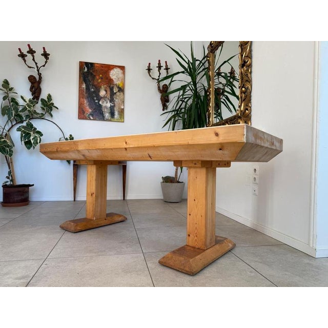 Rustic G2286 Farmhouse Table in Natural Wood, 1970s For Sale - Image 13 of 13