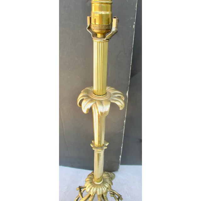 French 1970s Cailar Bayard Bronze Faux Bamboo Table Lamp For Sale - Image 3 of 13