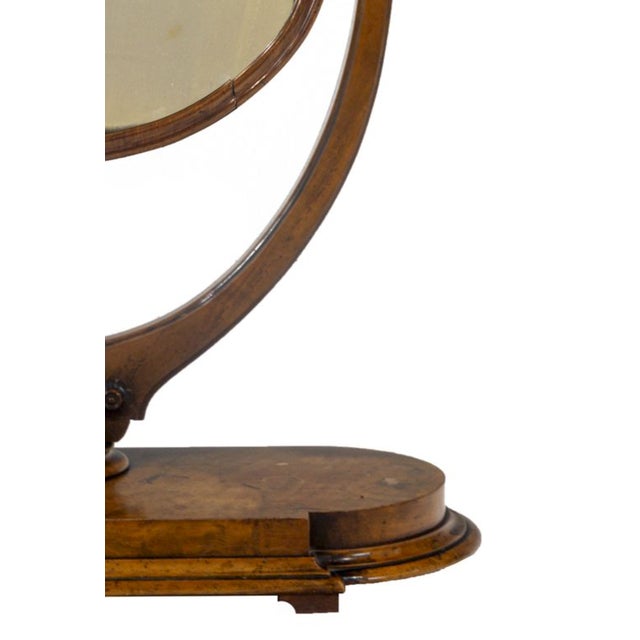Late 19th Century Elegant Victorian Walnut Lyre-Form Dressing Mirror, Adjustable Tabletop Vanity, Circa 1870 For Sale - Image 5 of 7