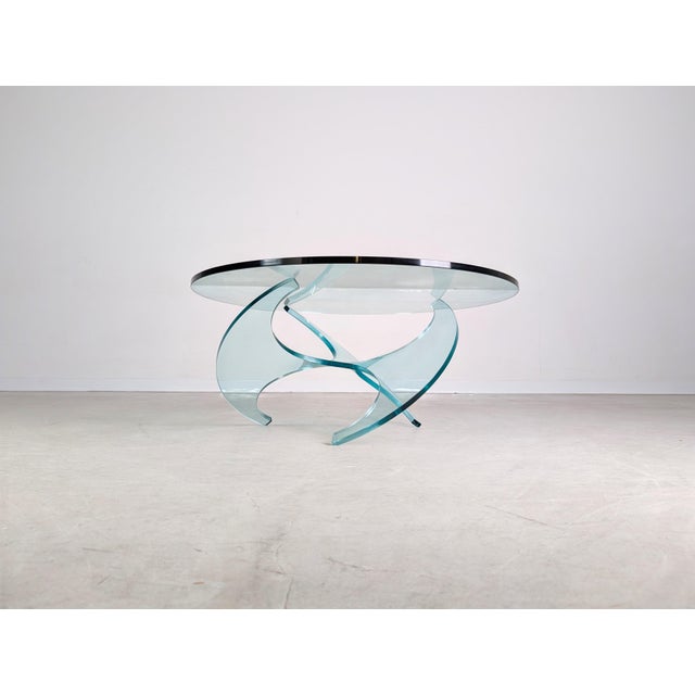 Mid-Century Modern Mid-Century Propeller Coffee Table in Glass by Knut Hesterberg for Ronald Schmitt For Sale - Image 3 of 13