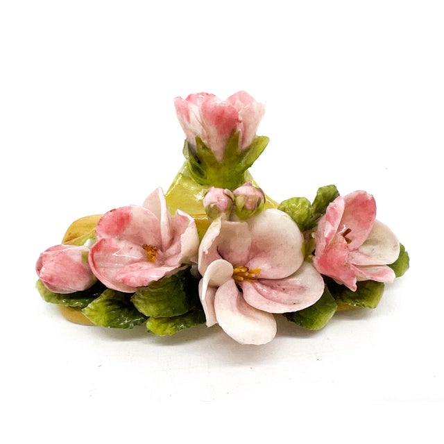 Early 20th Century Antique European Dresden Hand-Decorated Floral Porcelain Place Card Holders, Set of 7 – Flower, Romantic / Victorian Revival For Sale - Image 5 of 18