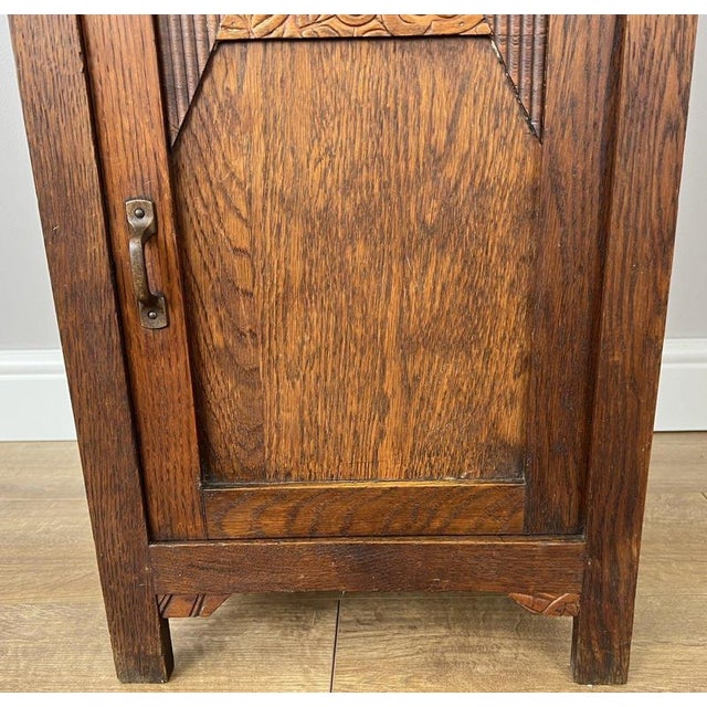 French Bedside Table with Marble Top For Sale - Image 4 of 12