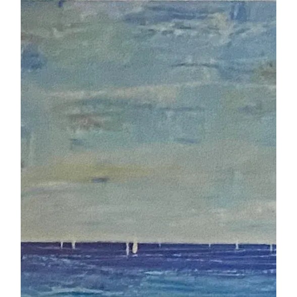 Nautical Vintage Rustic Sand, Sailboats, Wide Blue Ocean, O'Toole's Original Impressionist Print Signed & Numbered For Sale - Image 3 of 9