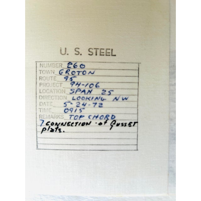 Post- modernism in industrial civil engineering bridge photo by anonymous photographer. The photo is actual B & W archival...