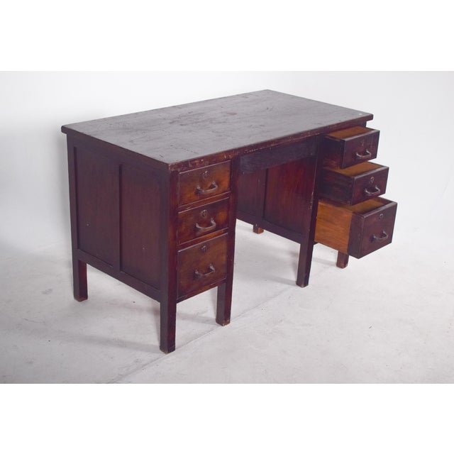 Wood Mid-Century Portuguese Desk from Olaio, 1950 For Sale - Image 7 of 9