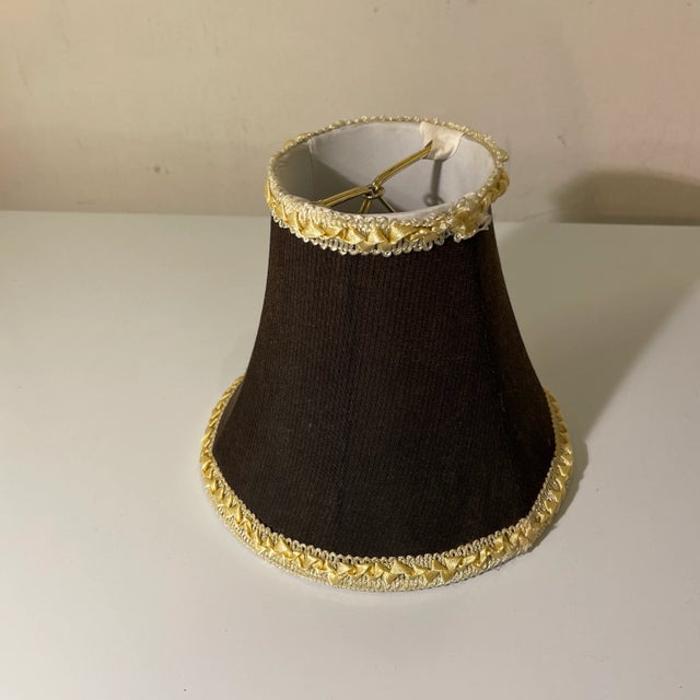 Traditional Black & Gold Bulb Clip Lampshade For Sale - Image 3 of 3