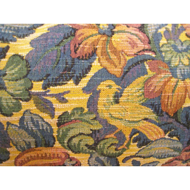 Textile 1910 Decorative Antique Jacquard Tapestry Pillows with Floral Elements - A Pair For Sale - Image 7 of 11