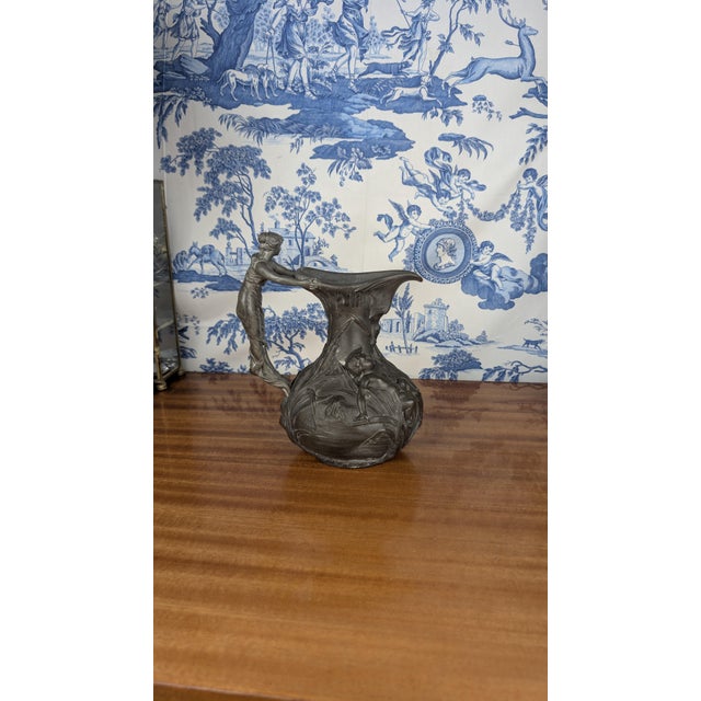 Art Nouveau Pewter Pitcher by Henri Huppé, 1890 For Sale - Image 10 of 13