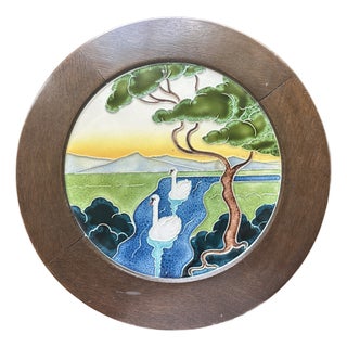 Antique Art Nouveau Carl Luber for Schwarz German Tile Table For Sale