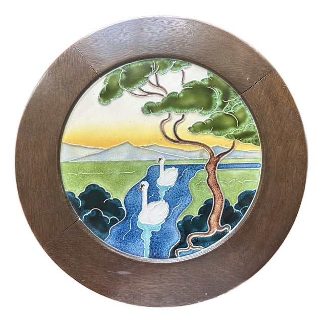 Antique Art Nouveau Carl Luber for Schwarz German Tile Table For Sale