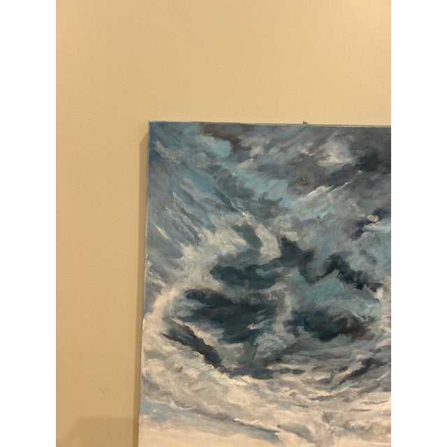 An original acrylic painting of open land and storm clouds by Elizabeth Berry. Unframed. Title: All At Once Measures: 28x22