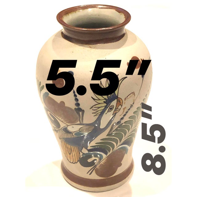 Stone Vintage Parrot Tonala Vase, Signed For Sale - Image 7 of 10