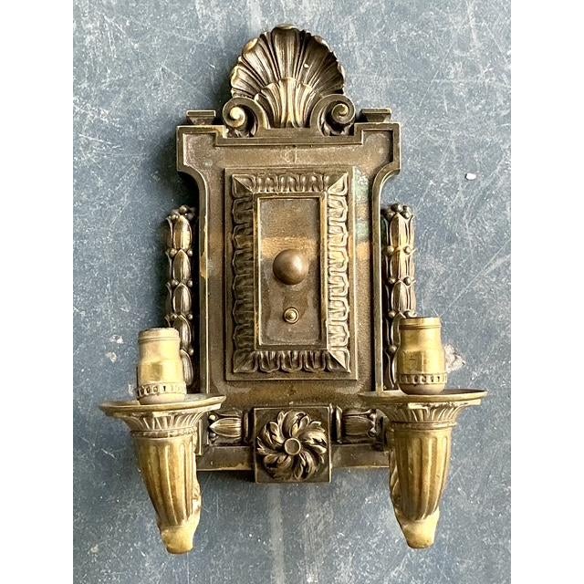 Vintage Boho Empire Bronze Wall Light Sconce For Sale - Image 10 of 10