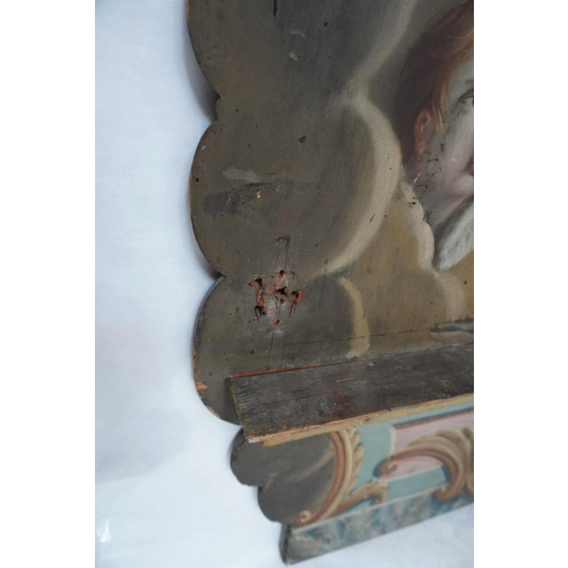 19th C Hand Painted Mirror With Angels by Mla For Sale - Image 9 of 18