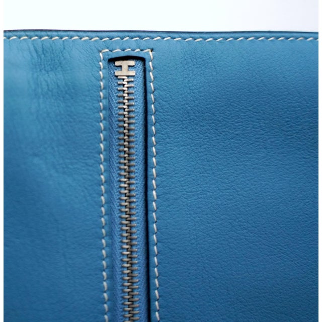 2000 - 2009 Hermes Blue Jean Veau Swift Leather Zip Zap Compact Wallet, C. 2008 For Sale - Image 5 of 11