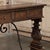 Chestnut Mid Century Spanish Walnut Sofa Table ~ Console With Hand Forged Iron Stretcher For Sale - Image 8 of 18