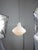 Mid-Century Modern Mid-Century Italian Brass and Opaline Glass Pendant Lamp For Sale - Image 3 of 15