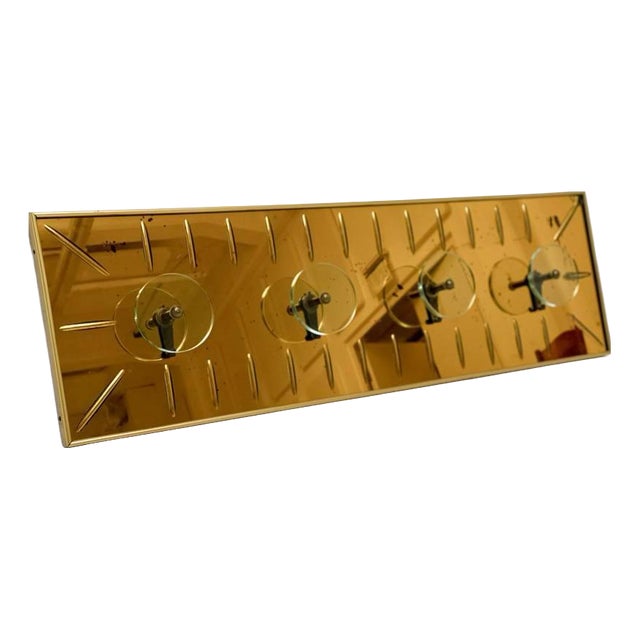 Glass Wall-Mounted Coat Rack from Cristal Art, Turin, 1950s For Sale