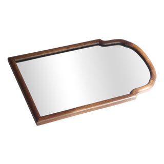 Antique Scalloped Wooden Wall Mirror, 1800s For Sale