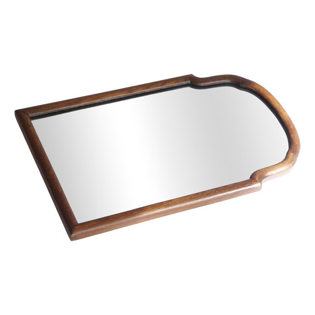 Antique Scalloped Wooden Wall Mirror, 1800s For Sale