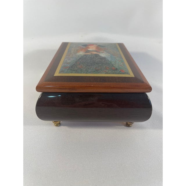 Wood Late 20th Century Small Vintage Italian Marquetry Music Jewelry Box For Sale - Image 7 of 12