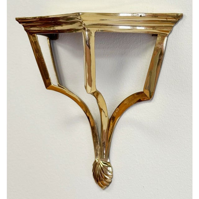 Late 20th Century Vintage Brass Wall Shelf For Sale - Image 5 of 7