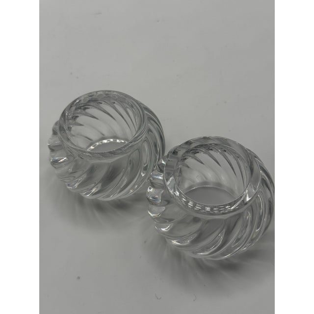 Glass Pair of Baccarat Crystal Napkin Rings For Sale - Image 7 of 12