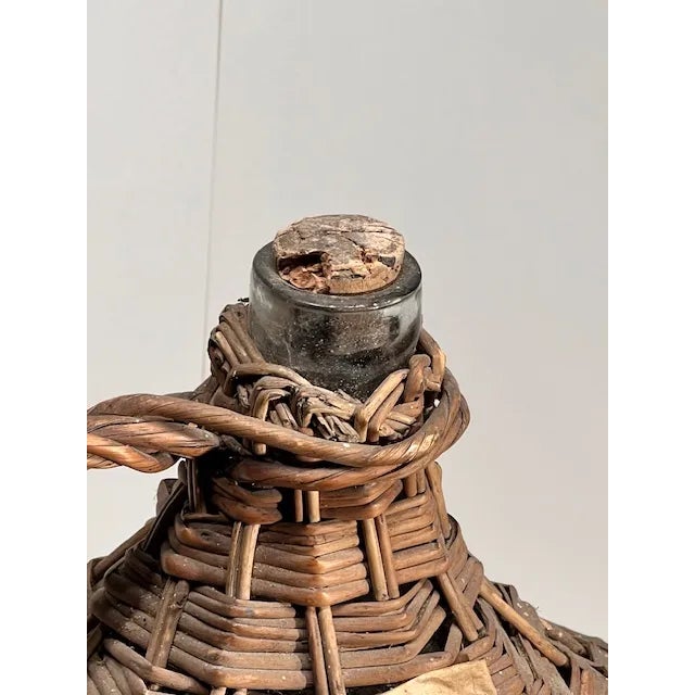 Rustic European Vintage French Rattan Demi John #100 For Sale - Image 3 of 7