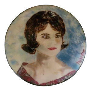 Jacqueline Kennedy Handmade Art Piece Enamel Button Most Beautiful Ever