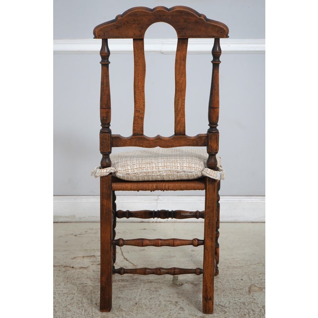 Vintage Parquetry French Provincial Oak Dining Table & 6 Chairs For Sale - Image 13 of 18