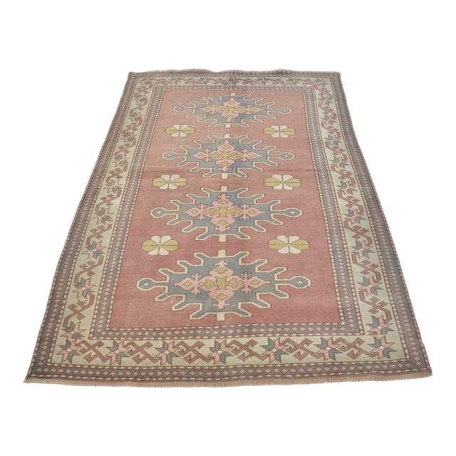 1960s Oushak Anatolian Kurdish Carpet For Sale