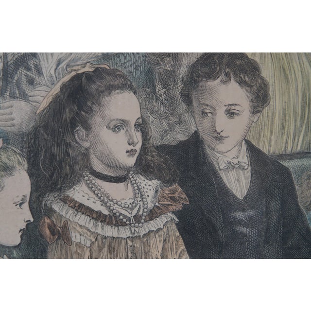 1870s Childrens Pantomime at Covent Garden Theatre Hand Colored Engraving For Sale - Image 6 of 11