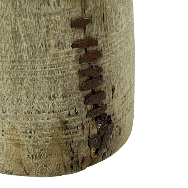 Vintage Indian Wood Vessel For Sale - Image 4 of 5