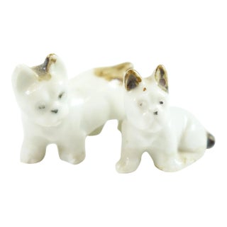 Mid 20th Century Porcelain European Dogs Figurines - A Pair For Sale