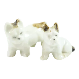Mid 20th Century Porcelain European Dogs Figurines - A Pair