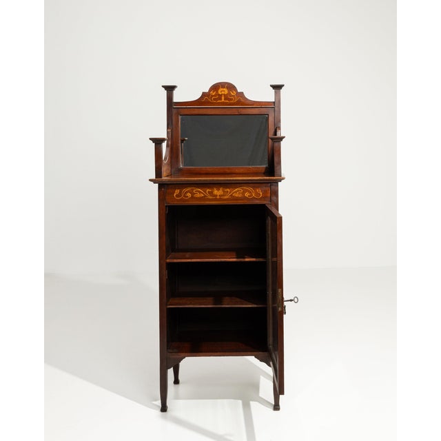 Traditional 19th Century France Edwardian Brown Wood Display Cabinet For Sale - Image 3 of 11