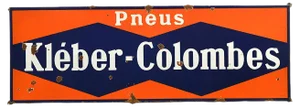 Kleber Colombes Enamel Advertising Sign