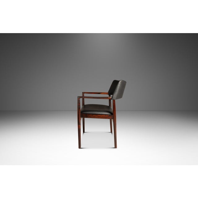 Mid-Century Modern Set of Two (2) MCM Danish Modern Armchairs in Rosewood & Leather by Erik Wørts for Soro Stolefabrik, Denmark, C. 1960's For Sale - Image 3 of 18